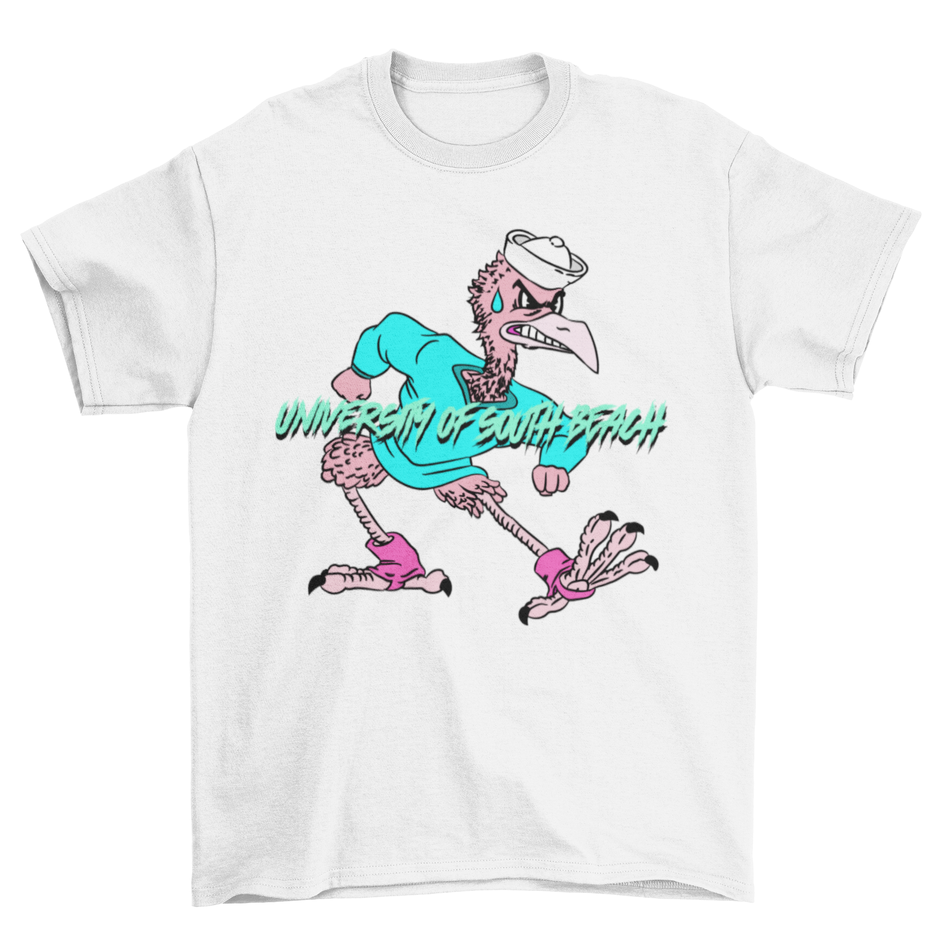 USB Fighting Flamingos Vintage Mascot T-Shirt
