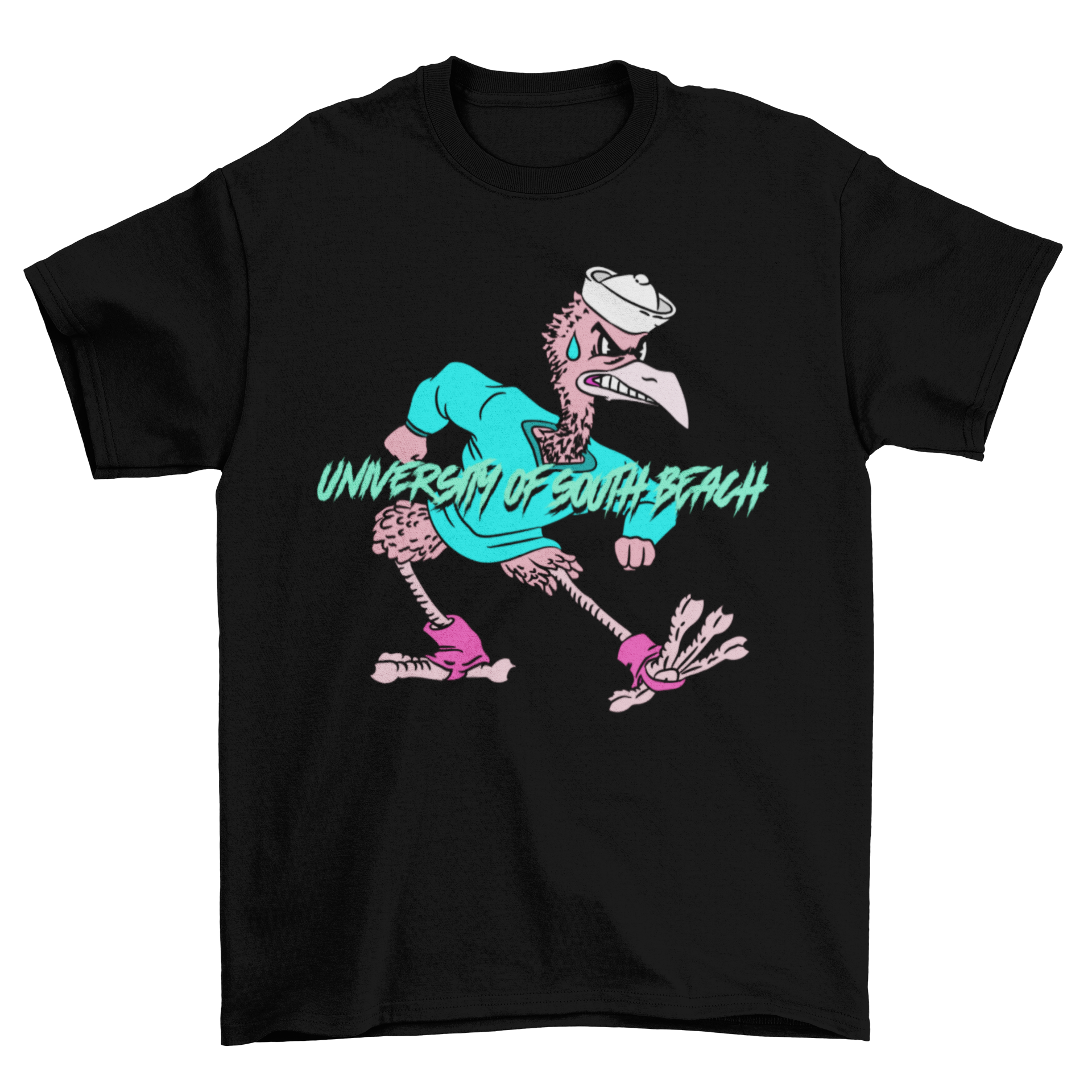 USB Fighting Flamingos Vintage Mascot T-Shirt