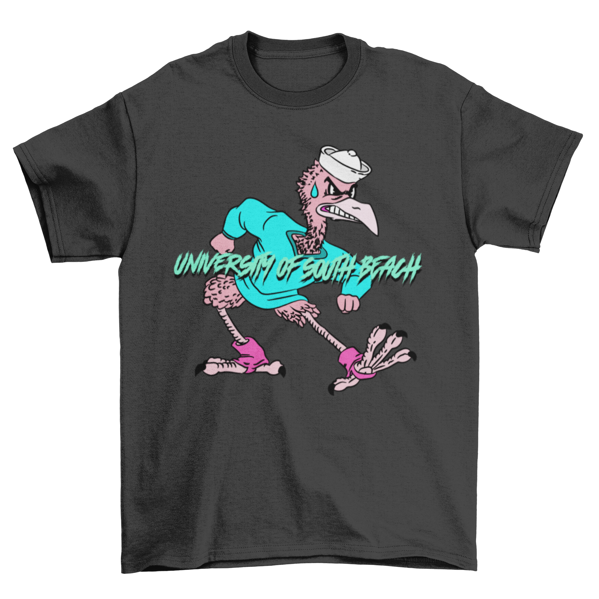 USB Fighting Flamingos Vintage Mascot T-Shirt