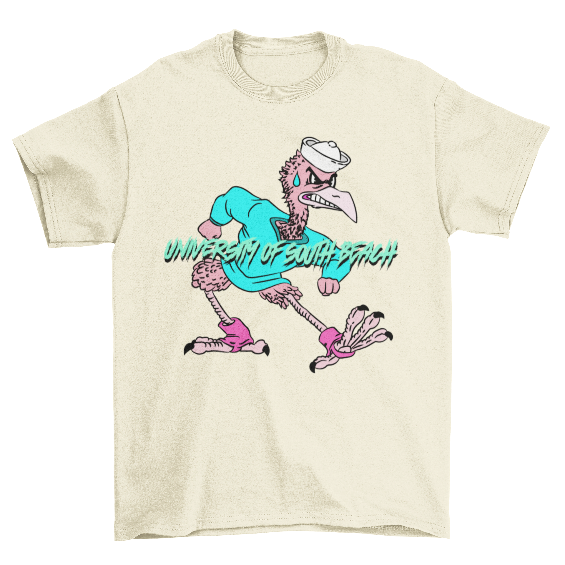 USB Fighting Flamingos Vintage Mascot T-Shirt