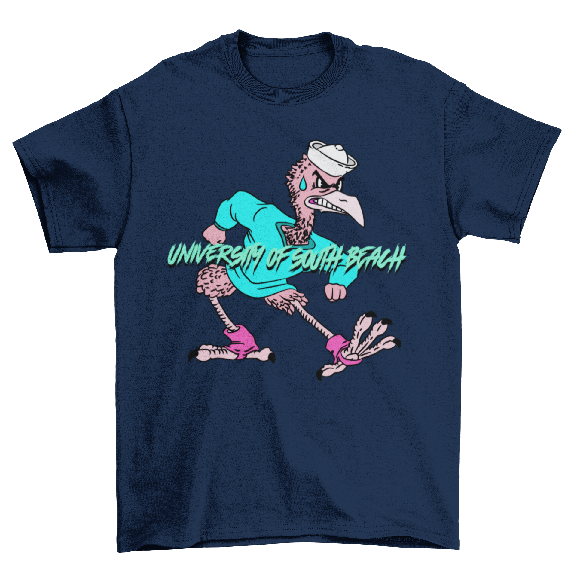 USB Fighting Flamingos Vintage Mascot T-Shirt