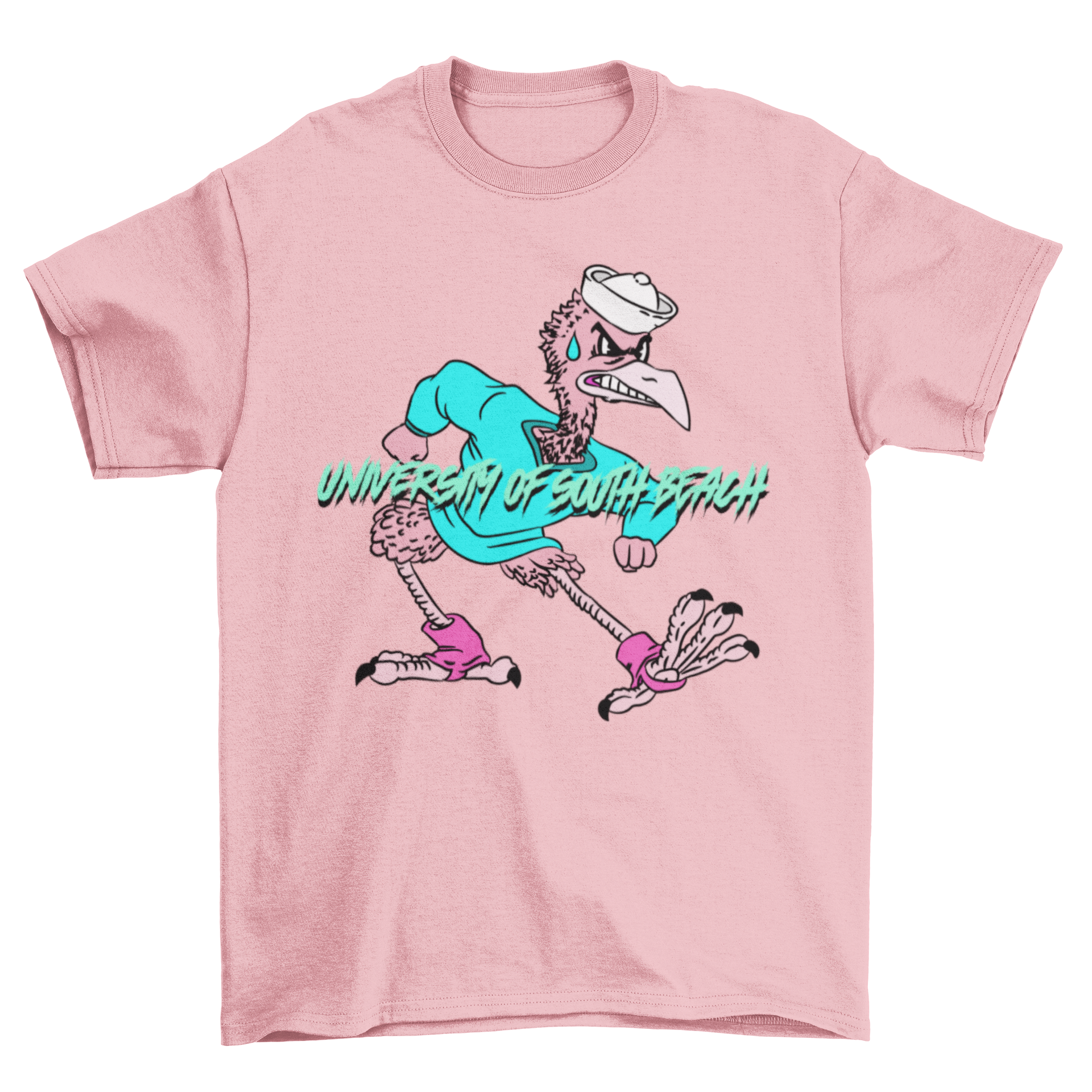 USB Fighting Flamingos Vintage Mascot T-Shirt
